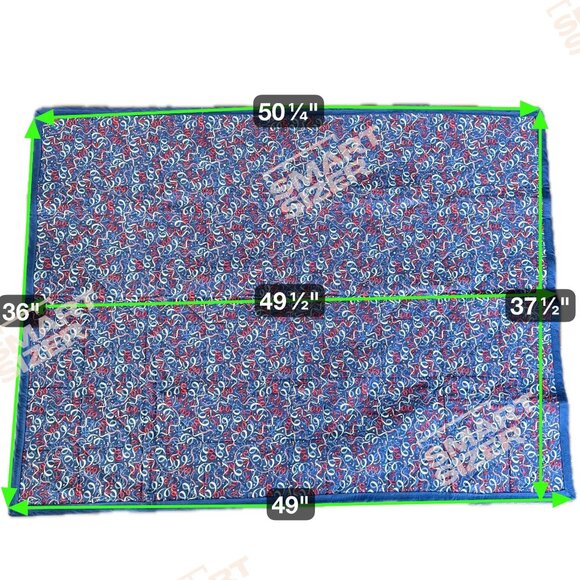 Patriotic 4th Of July Quilted Lap Blanket 50x36 Inches Reversible Fireworks & US - Picture 6 of 6